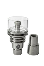Load image into Gallery viewer, HYBRID TITANIUM NAIL WITH QUARTZ UNIVERSAL DEEP DISH (25mm) With Matching Carb Cap
